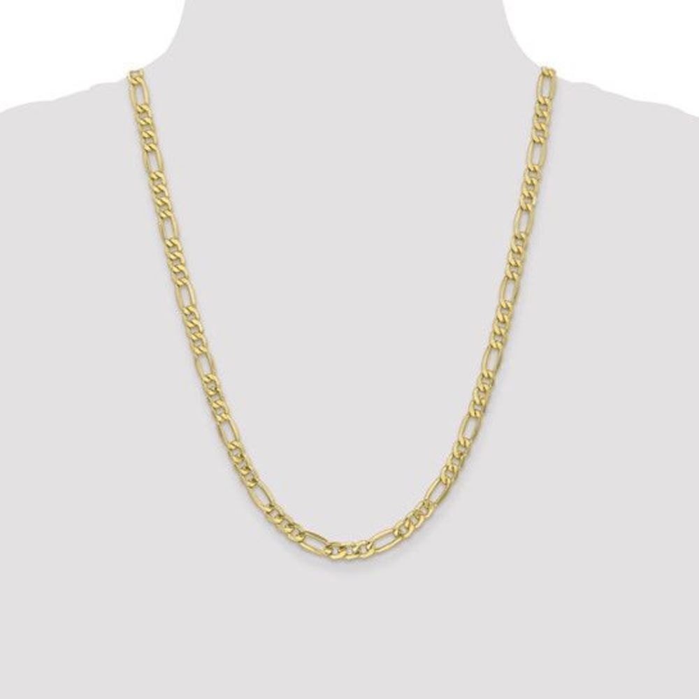 10K Gold 6mm wide Solid Figaro Chain, 24 inches long